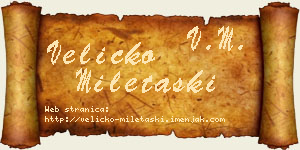 Veličko Miletaški vizit kartica